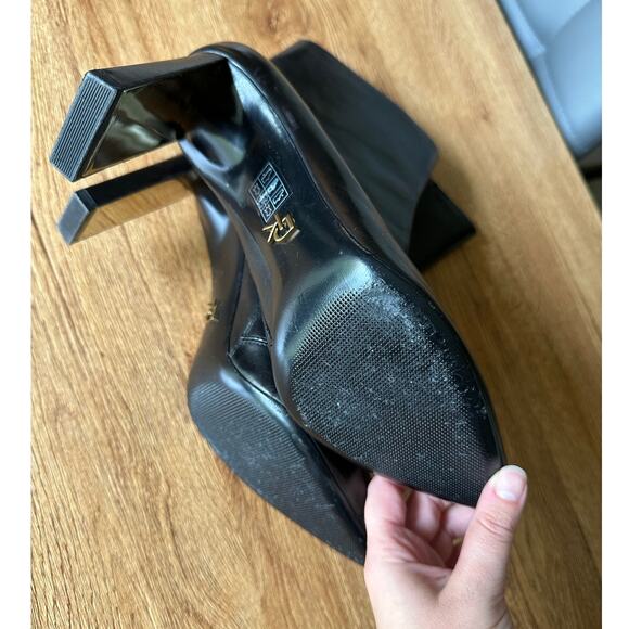 Donna Karan Black Leather Mid Calf Boots Size 8.5 - Picture 2 of 7